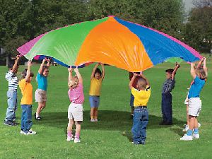 Rainbow Kids Play Parachute