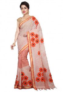 Embroidered Cotton Saree