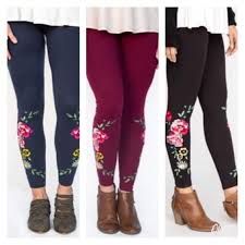 Ladies Embroidered Leggings