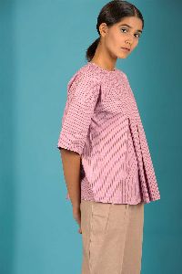 Pink Pleat Top