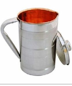 Steel & Copper Water Jug