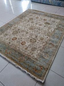 Rugsville amila Persian handknotted ivory blue wool rug 8x10