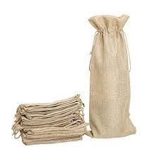 Plain Jute Wine Pouch, Color : Black, Blue, Brown, Light Green, Light Pink, Red, White