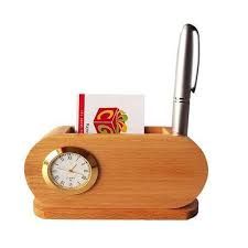 Table Clock Pen Stand