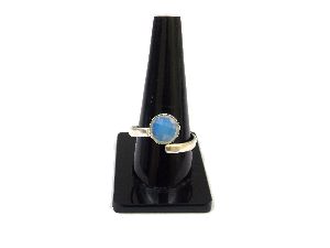 Opel Gemstone Silver Ring with Silver plated