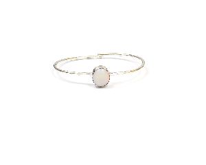 White Opal Gemstone Jewelry Bangles