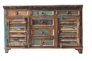 Reclaimed wood cabinet with drawer