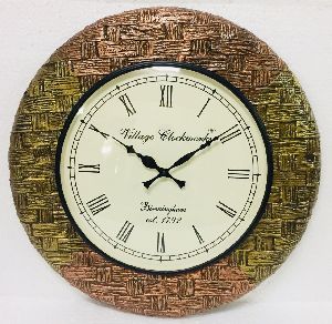 wall clock with brick design