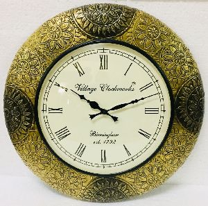 wall clock with floral design