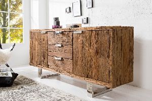 wooden cabinet with drawer made of rail log