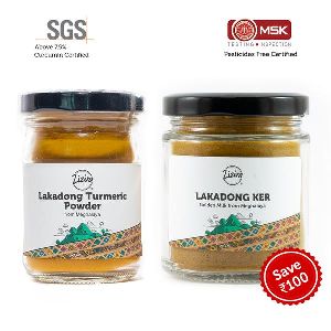 Lakadong Turmeric Powder and Golden Ker Milk Combo Pack