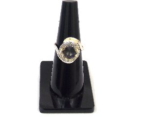 Crystal Gemstone Ring Round shape with Silver Plated