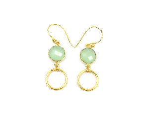Peridot Gemstone Earring with Gold Plated