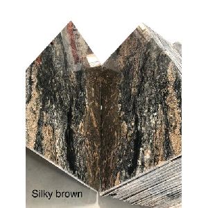 silky brown granite slab