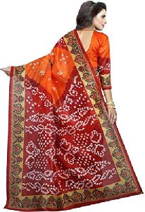 Embroidered Chanderi Sarees Bandhni, Color : Multi Colour