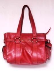 Checked Genuine Leather Shopping Bags, Style : Handbags