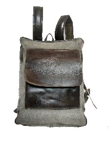 LEATHER CANVAS BACKPACK BAG