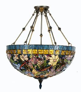 Tiffany 27" Floral & Dragonfly Fixture Lamp-G271461-1e/P1519K524