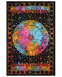Black Zodiac Horoscope Astrology Cotton Wall Hanging Tapestry