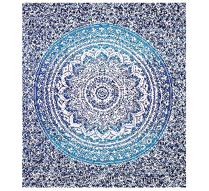 Blue Indian Ombre Cotton Wall Hanging Tapestry