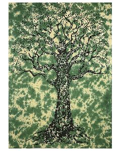 Green Tree of Life Cotton Wall Hanging Tapestry