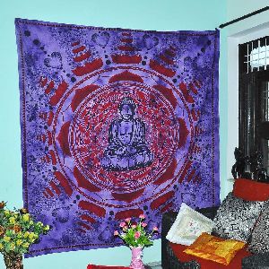 Lord Buddha Mandala Cotton Wall Hanging Tapestry