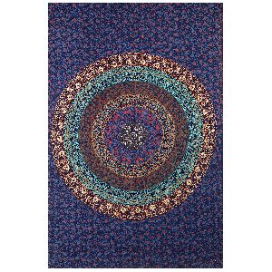 Psychedelic Multicolor Cotton Wall Hanging Tapestry