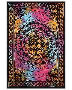 Twin Multi Tie Dye Cotton Wall Hanging Tapestry