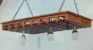 Wooden Hanging  Glass Rack