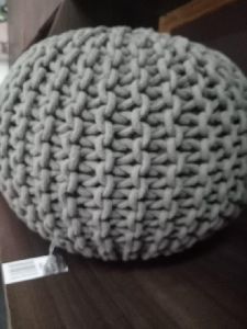 Hand knit pouf