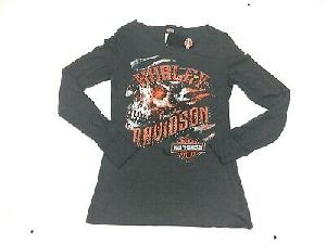 Harley-Davidson Mens Skull Lightning Crest Graphic Long Sleeve Shirt