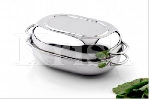 Capsule Shape Double Roasting Tin With Handles