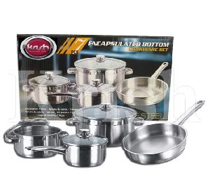 Encapsulated Cookware set with steel handles - 7/8/10/12 Pcs Set