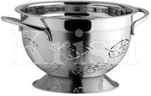 German Colander With Leaves Cutting & Wire Handles