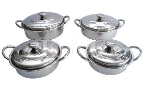 Maharaja Dish Set with Steel Handle- 4 Pcs