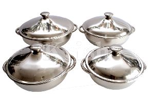 Rainbow Dish Set With Steel Handles - 4 Pcs