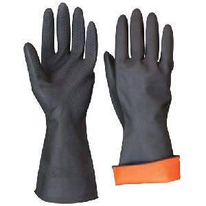 Black Unisex PVC Gloves