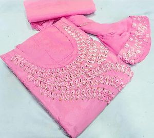 JMV DESIGNER STUDIO PRESENT BY PC Cotton SIDE EMBROIDERY MULITY WORK DRESS MATERIAL