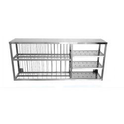 Silver Wall Mount Plate Rack