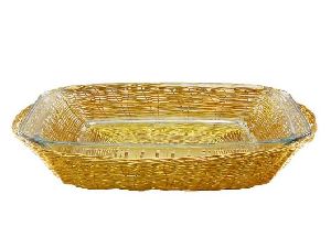 Aluminium Oval Basket with Glass