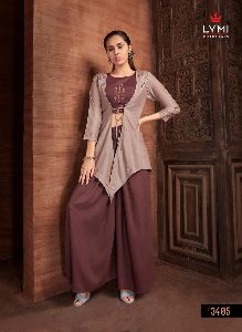 LYMI PRESENT VINTAGE PURE MUSLIN TOP BOTTOM WITH SHRUG ETHNIC COLLECTION