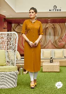 MITTOO FENTASTIC VOL 3 SIMPLE READYMADE LONG KURTIS ONLINE SALE IN INDIA