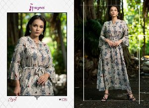 PSYNA PRESENTS PEARL VOL 4 ANKEL LENGTH PRINTED GOWN KURTIS COLLECTION
