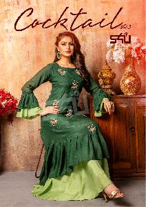 S4U COCKTAIL VOL 3 INDIAN LONG GOWN INDO WESTERN STYLE KURTI COLLECTION BY SHIVALI