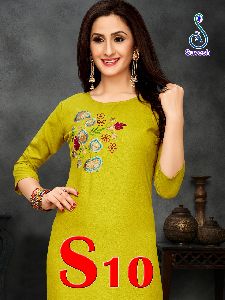 SUVESH PRESENT S10 COTTON EMBROIDERY FORMAL WEAR KURTI COLLECTION
