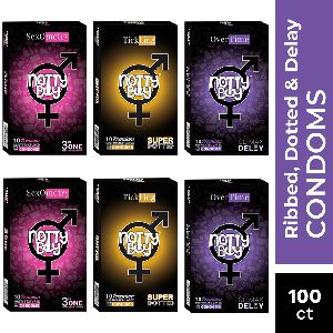 NottyBoy Ribbed Dotted Delay Condom Pack  of 100