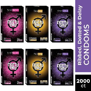 NottyBoy Ribbed Dotted Delay Condom Pack  of 2000