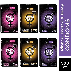 NottyBoy Ribbed Dotted Delay Condom Pack  of 500