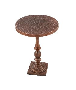 METAL SIDE TABLE IN COPPER ANTIQUE