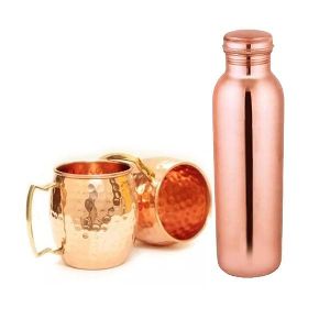 Copper Bottle with Mule Mug Set